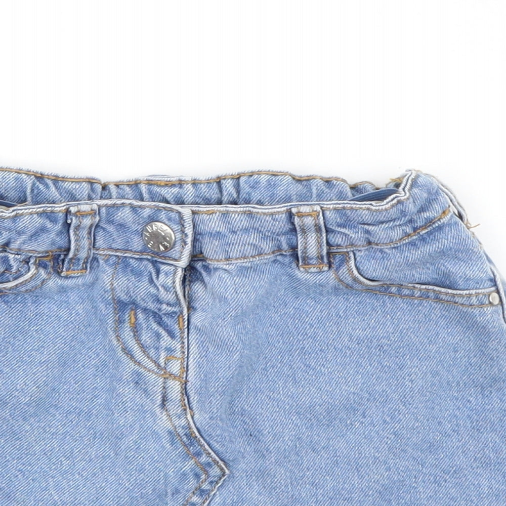 Denim 365` Girls Blue  Cotton Mini Skirt Size 4-5 Years  Regular Button
