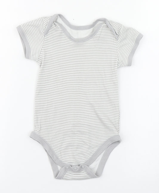 Matalan Baby Grey Striped 100% Cotton Babygrow One-Piece Size 12-18 Months  Button