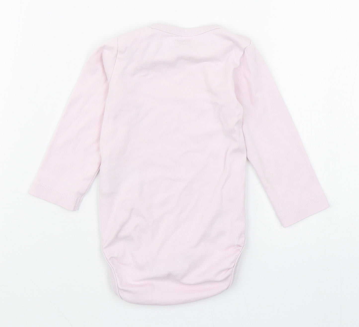 H&M Girls Pink  100% Cotton Babygrow One-Piece Size 6-9 Months  Button
