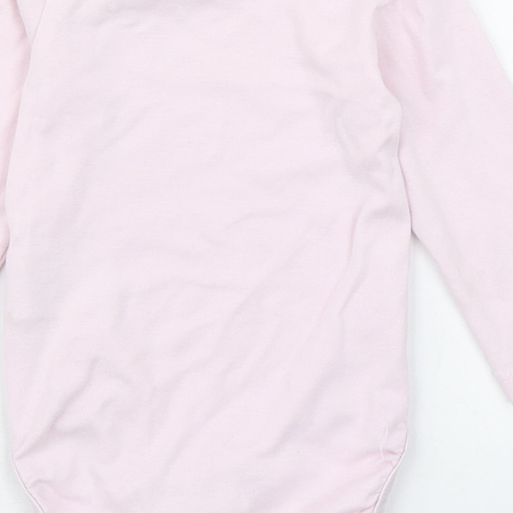 H&M Girls Pink  100% Cotton Babygrow One-Piece Size 6-9 Months  Button