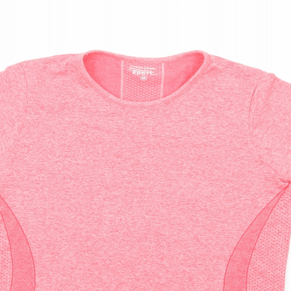 Dunnes Stores Womens Pink  Nylon Pullover T-Shirt Size M Crew Neck Pullover