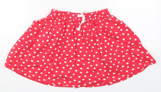 So Cute Girls Red Polka Dot Cotton Skater Skirt Size 2-3 Years  Regular Drawstring