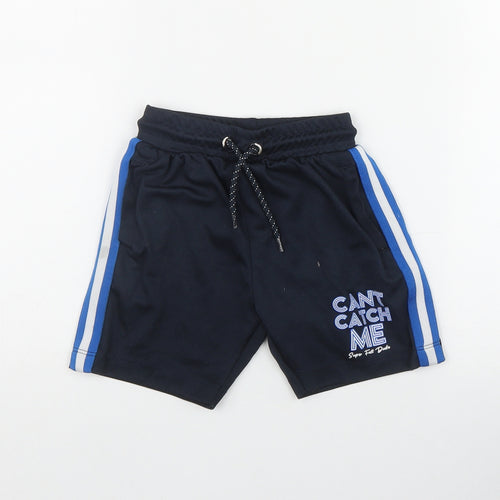 Pep&Co Boys Blue  Polyester Sweat Shorts Size 3-4 Years  Regular Drawstring