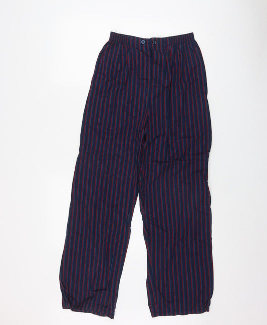 Dunnes Stores Mens Blue Striped Cotton Trousers  Size S L28 in Regular  - Pyjama Pants