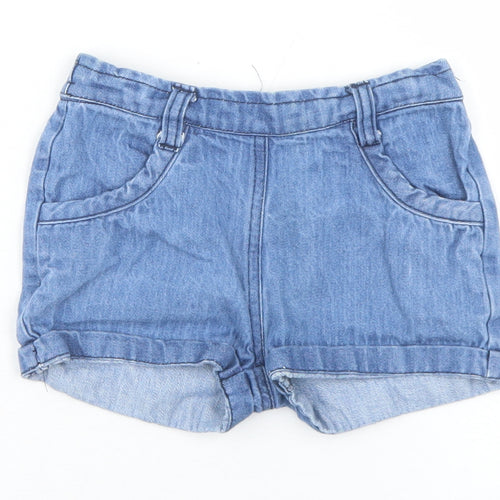 Crafted Girls Blue  Cotton Mom Shorts Size 2-3 Years  Regular