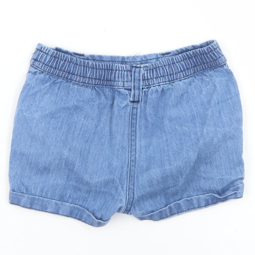 Crafted Girls Blue  Cotton Mom Shorts Size 2-3 Years  Regular