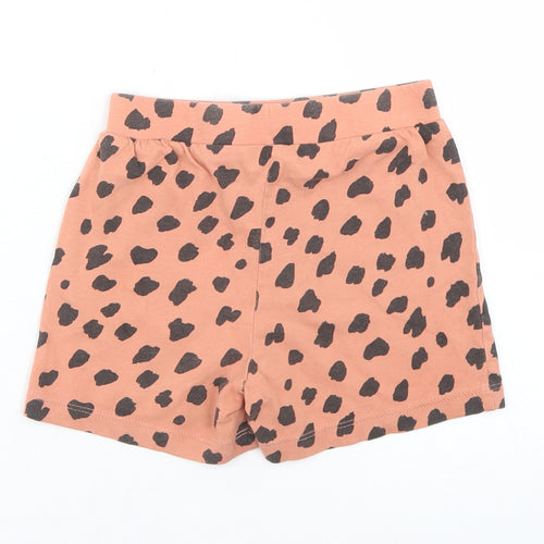 Primark Girls Brown Animal Print Cotton Sweat Shorts Size 2-3 Years  Regular