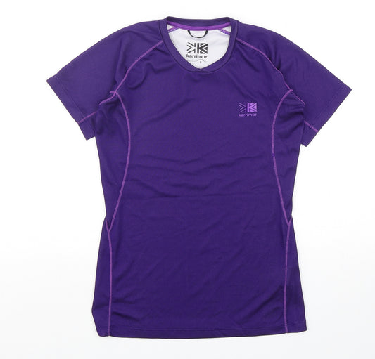 Karrimor Womens Purple  Polyester Basic T-Shirt Size 8 Round Neck Pullover