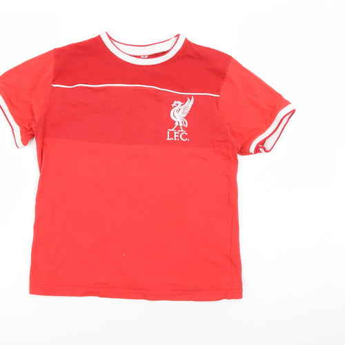 Liverpool FC Boys Red  Cotton Basic T-Shirt Size 8 Years Crew Neck