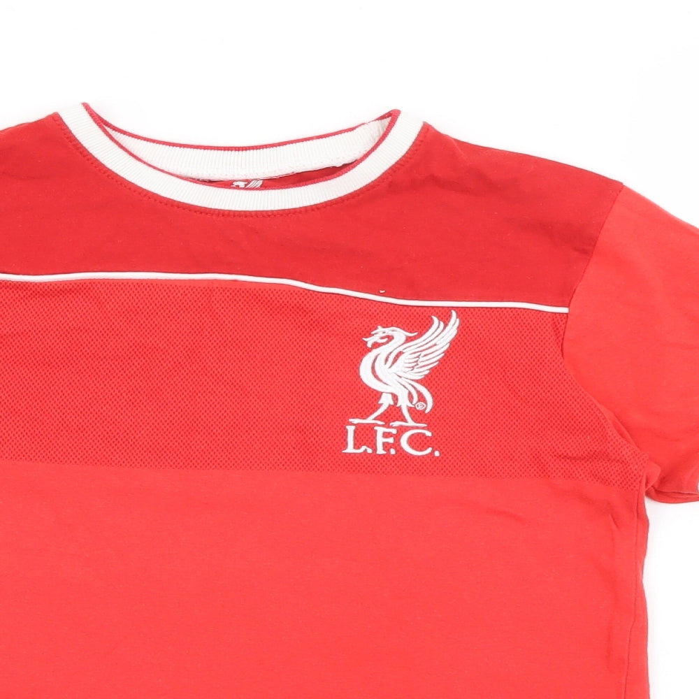 Liverpool FC Boys Red  Cotton Basic T-Shirt Size 8 Years Crew Neck