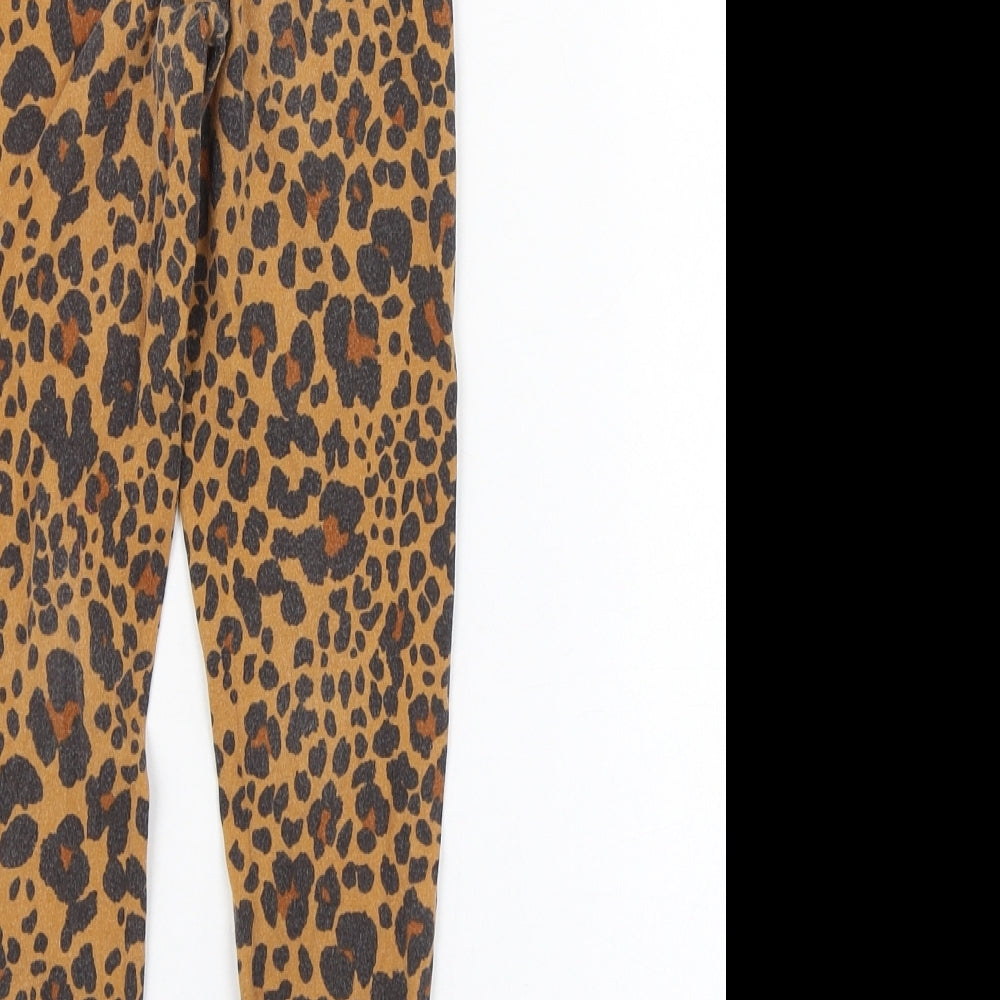 Matalan Girls Brown Animal Print Cotton Jogger Trousers Size 6 Years  Regular Pullover - Leggings