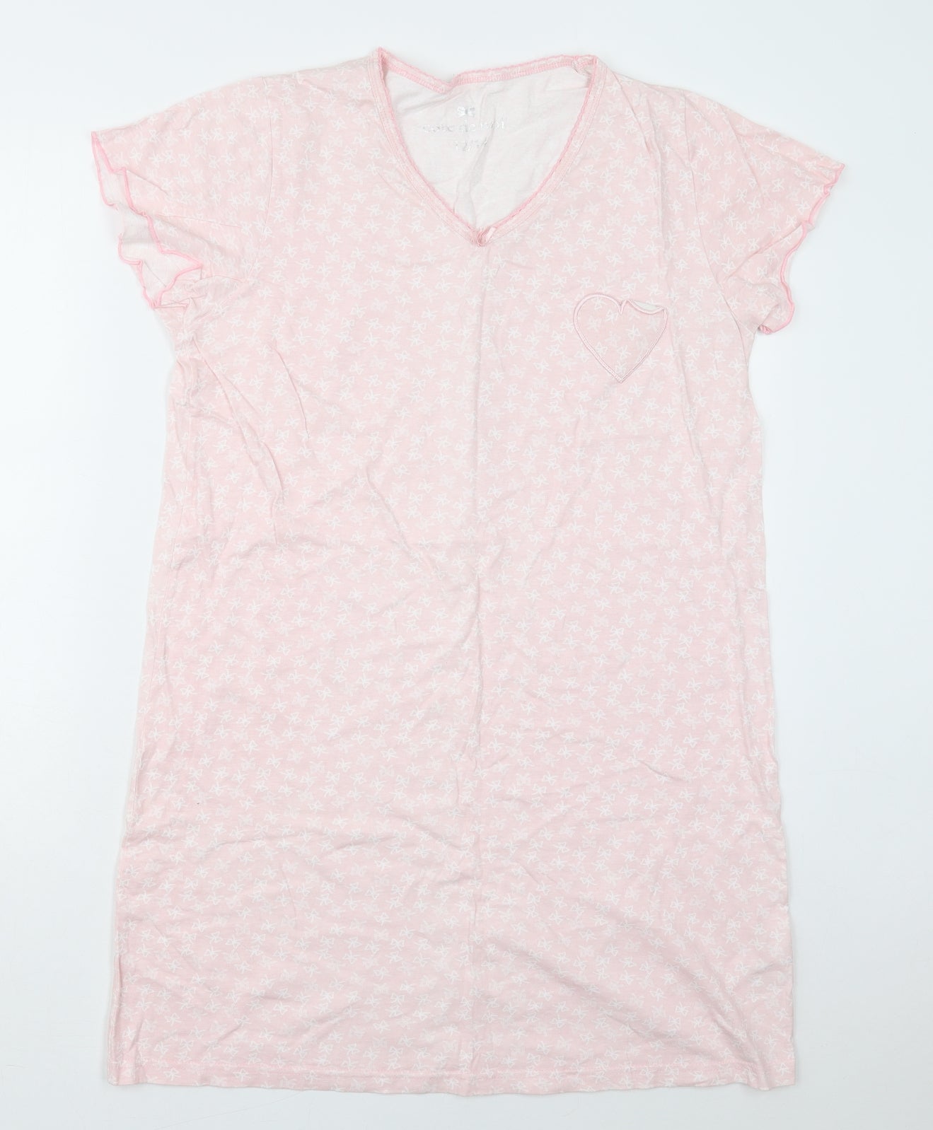 Core De Moi Womens Pink Geometric Cotton Top Dress Size 12   - Bow Print