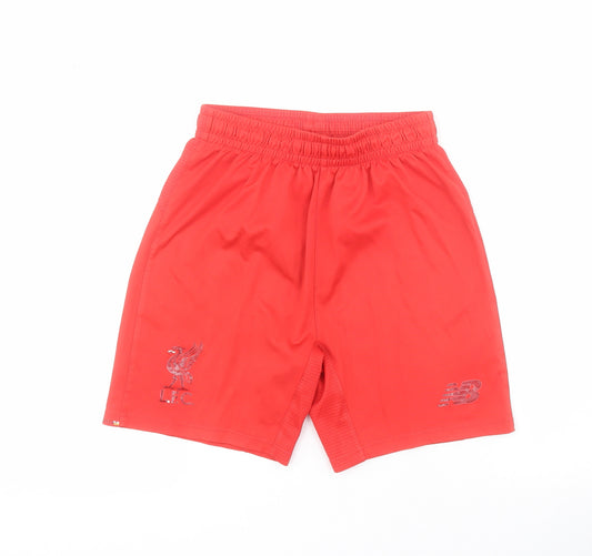 New Balance Boys Red  100% Polyester Sweat Shorts Size 7 Years  Regular  - Liverpool FC