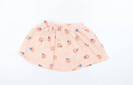 RTR Girls Orange Geometric Cotton Flare Skirt Size 5 Years  Regular