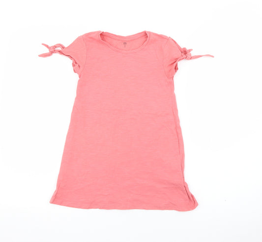 RTR Girls Pink  Cotton T-Shirt Dress  Size 5 Years  Crew Neck