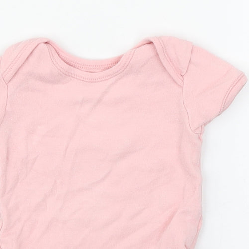 George Girls Pink  100% Cotton Babygrow One-Piece Size 6-9 Months  Button