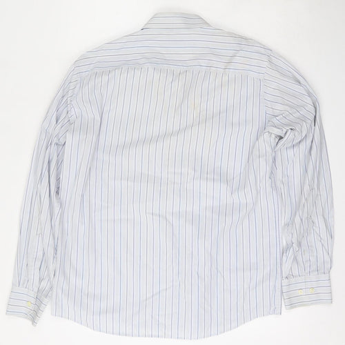Lakeland Mens Multicoloured Striped Cotton  Dress Shirt Size L Collared Button