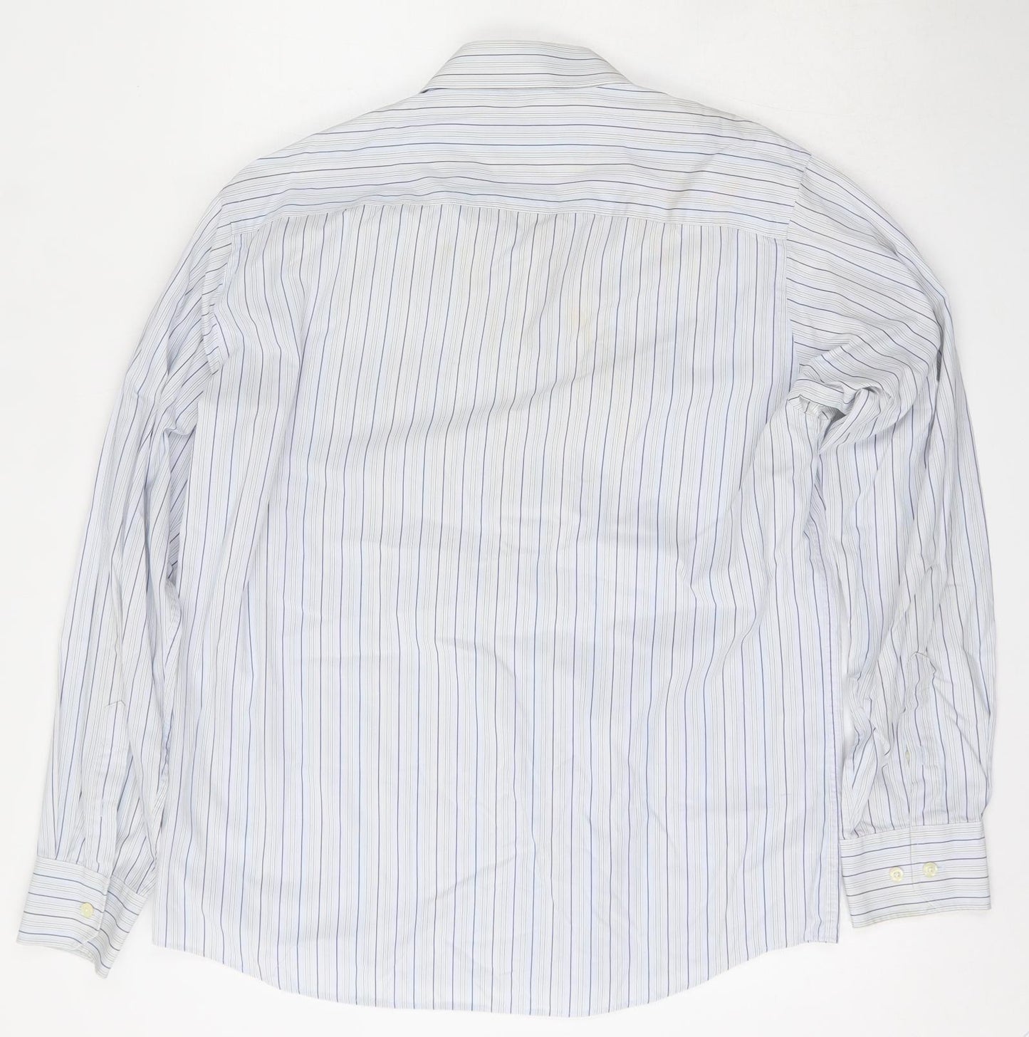 Lakeland Mens Multicoloured Striped Cotton  Dress Shirt Size L Collared Button