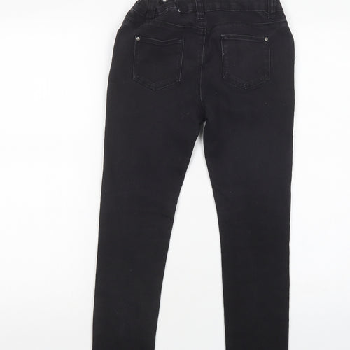 Denim Co. Girls Black  Cotton Skinny Jeans Size 9-10 Years  Regular Button