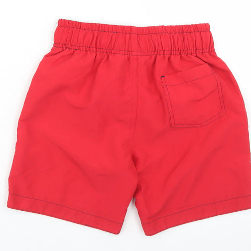 Rebel Boys Red  Polyester Bermuda Shorts Size 8-9 Years  Regular Drawstring