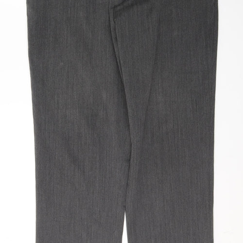 Dunnes Stores Mens Grey  Polyester Trousers  Size 38 L31 in Regular Button