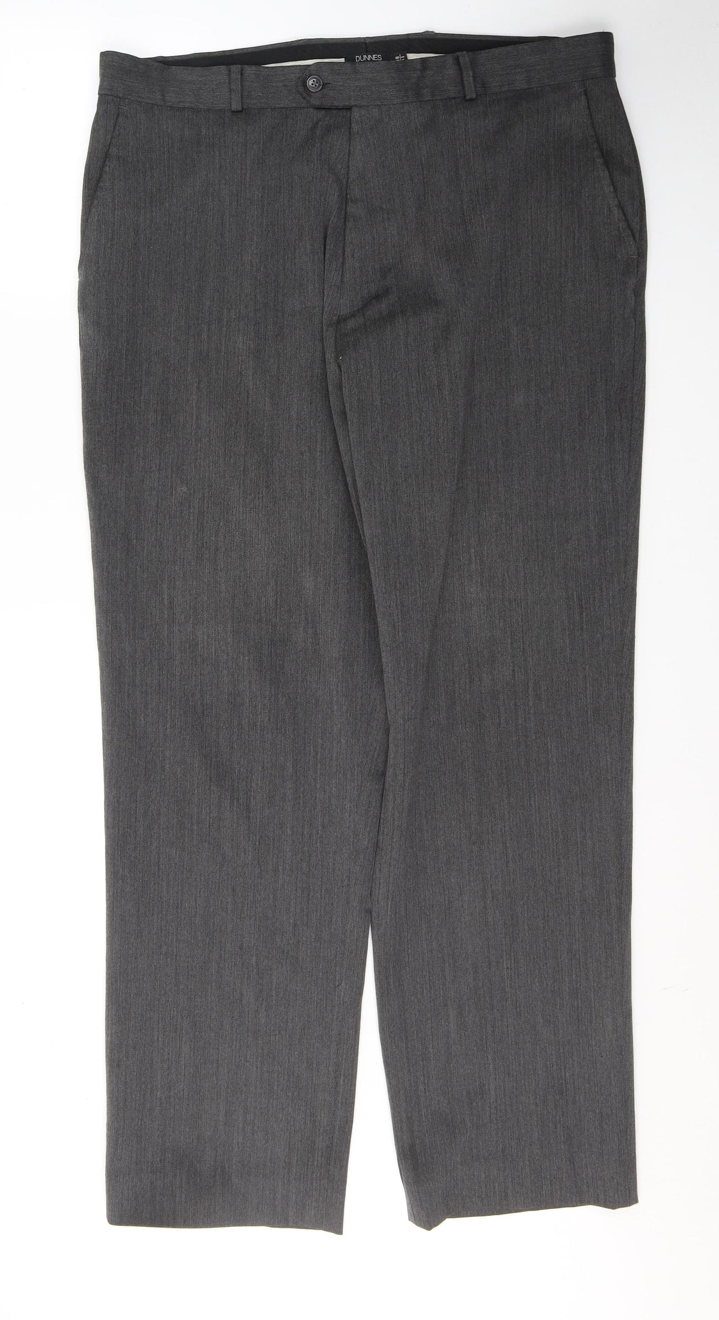 Dunnes Stores Mens Grey  Polyester Trousers  Size 38 L31 in Regular Button