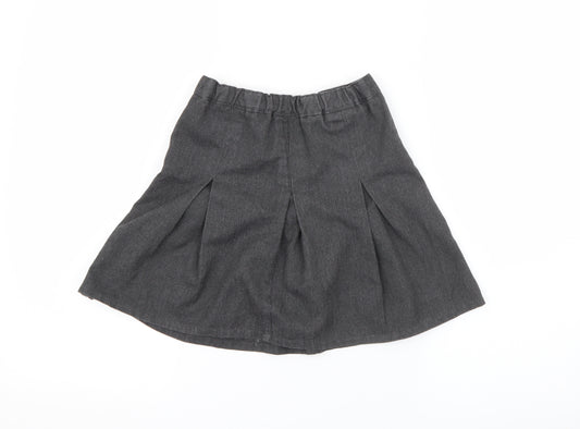 Matalan Girls Grey  Polyester Pleated Skirt Size 7 Years  Regular