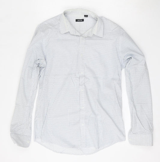 RDX Mens Multicoloured Geometric Cotton  Dress Shirt Size M Collared Button