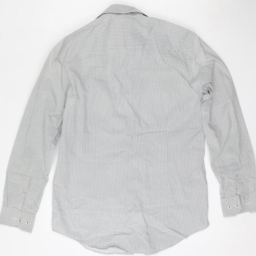 Van Heusen Mens Multicoloured Geometric Cotton  Dress Shirt Size M Collared Button