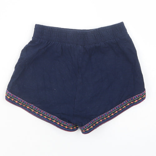 Dunnes Stores Girls Blue  Cotton Bermuda Shorts Size 8 Years  Regular Drawstring