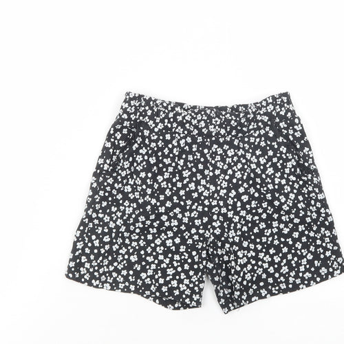 TU Girls Black Floral Cotton Sweat Shorts Size 8 Years  Regular