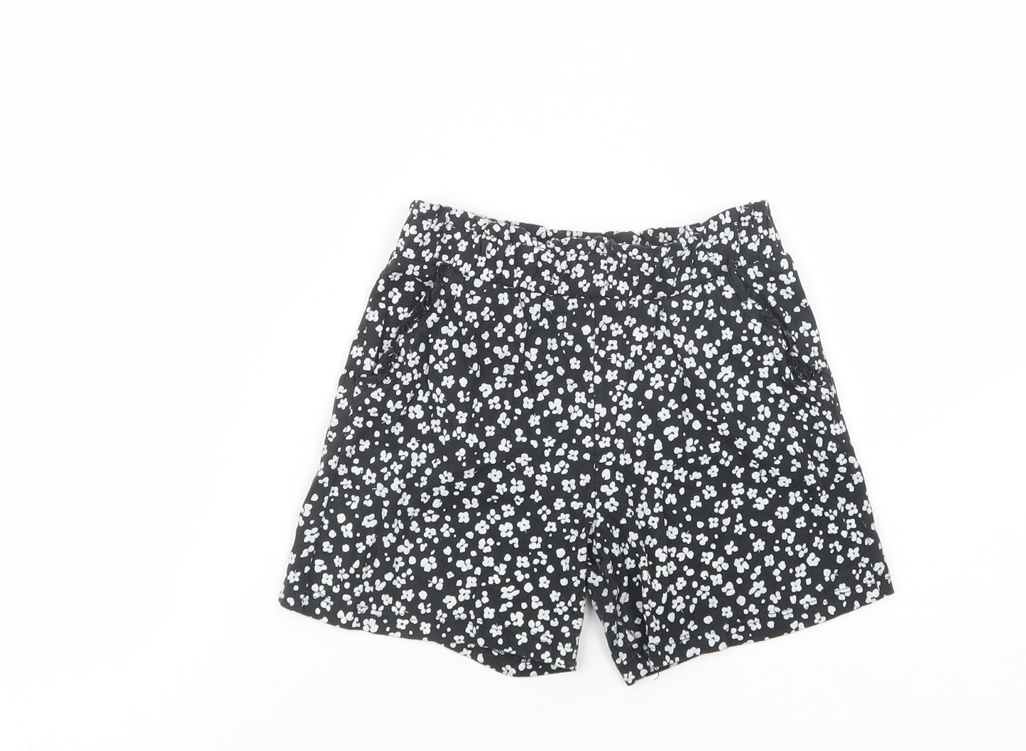 TU Girls Black Floral Cotton Sweat Shorts Size 8 Years  Regular