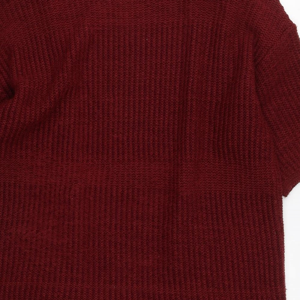 Cache Cache Womens Red V-Neck  Acrylic Cardigan Jumper Size 4
