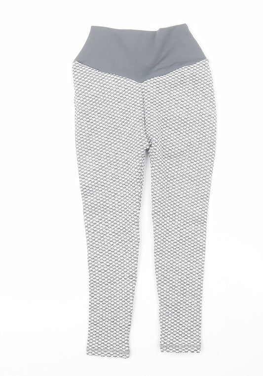 SheIn Womens Grey  Nylon Cropped Leggings Size XS L20 in