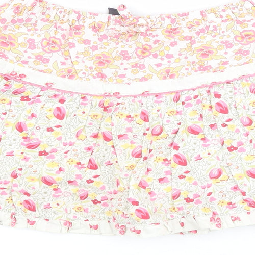 Gap Girls Pink Floral 100% Cotton A-Line Skirt Size 2 Years  Regular Pull On