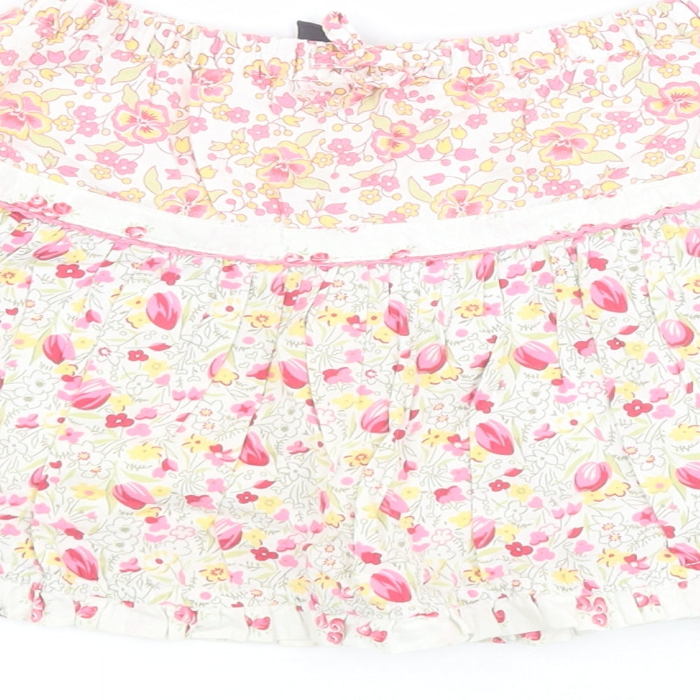 Gap Girls Pink Floral 100% Cotton A-Line Skirt Size 2 Years  Regular Pull On