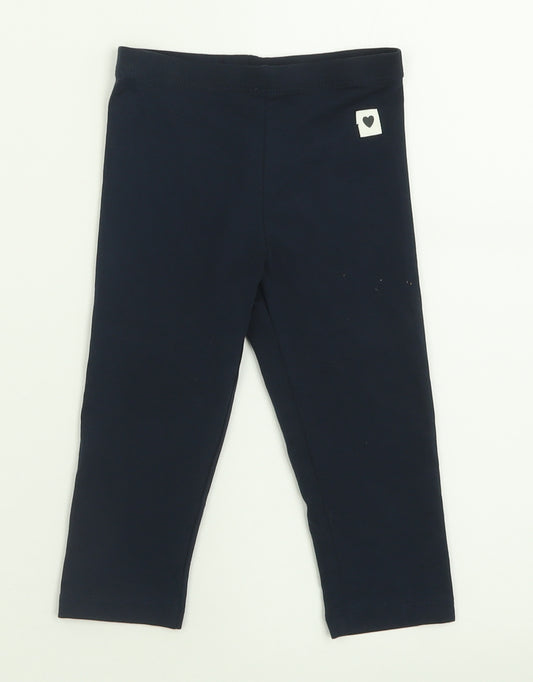 H&M Girls Blue  Cotton Capri Trousers Size 6-7 Years  Regular Pullover
