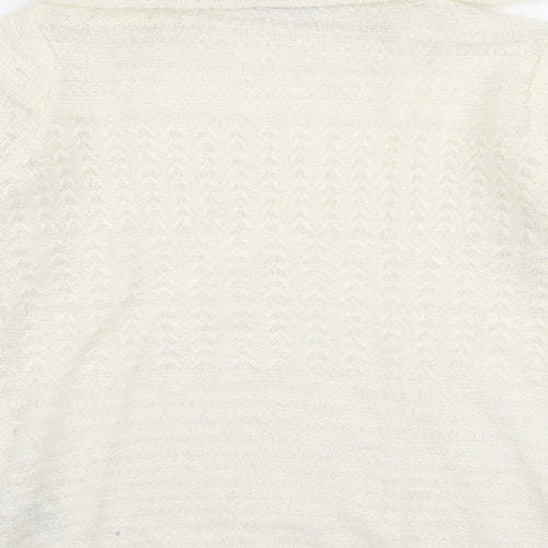 Marks and Spencer Womens Ivory Roll Neck  Acrylic Pullover Jumper Size 12