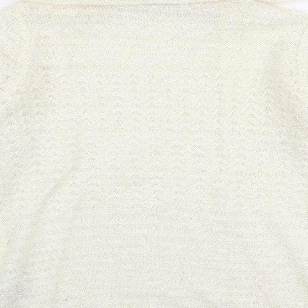 Marks and Spencer Womens Ivory Roll Neck  Acrylic Pullover Jumper Size 12
