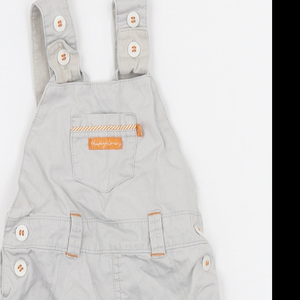 Mothercare Boys Grey  100% Cotton Dungaree One-Piece Size 0-3 Months  Button - Elephant