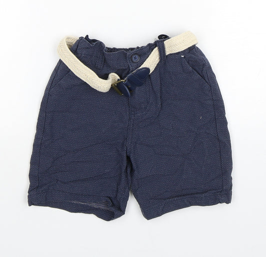 Primark Boys Blue Polka Dot Cotton Chino Shorts Size 6-7 Years  Regular