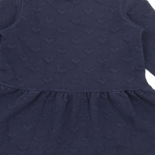 H&M Girls Blue  Cotton Fit & Flare  Size 7-8 Years  Crew Neck