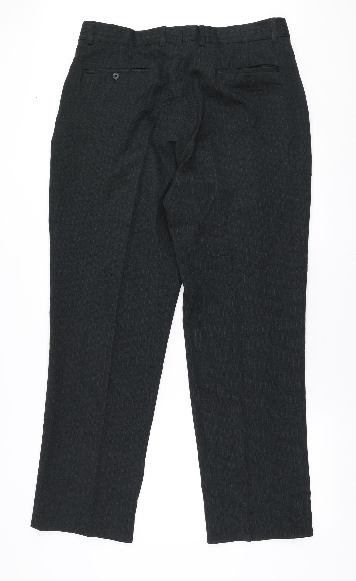 Fernleigh Mens Black  Polyester Dress Pants Trousers Size 36 in L30 in Regular Zip