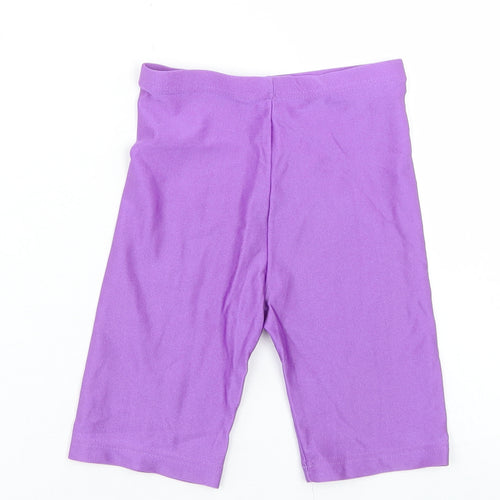 St Bernard Girls Purple  Nylon Biker Shorts Size 5-6 Years  Regular