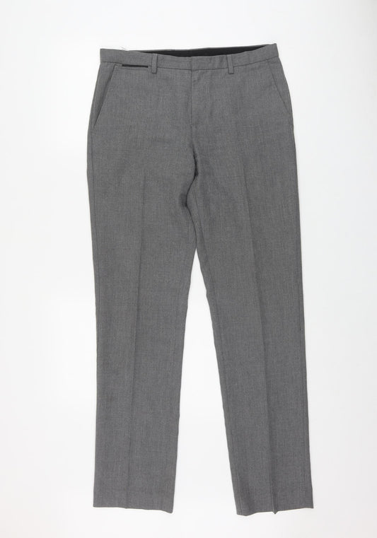 Burton Mens Grey  Polyester Trousers  Size 32 in L33 in Regular Zip