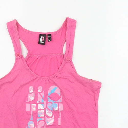 Protest Womens Pink  Cotton Basic Tank Size 10 Scoop Neck