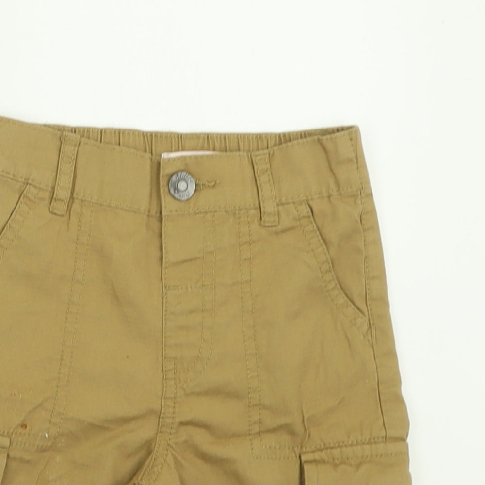 Blue Zoo Boys Beige  Cotton Cargo Shorts Size 2-3 Years  Regular Buckle