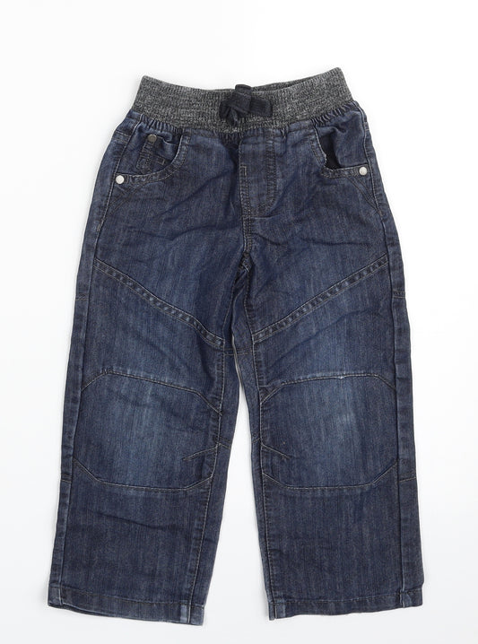 Dunnes Stores Boys Blue  Cotton Straight Jeans Size 3 Years  Regular  - Style- Carpenter