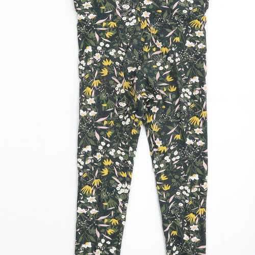 name it Girls Green Floral Cotton Jegging Trousers Size 6 Years  Slim