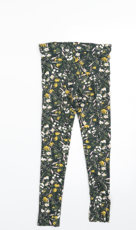 name it Girls Green Floral Cotton Jegging Trousers Size 6 Years  Slim